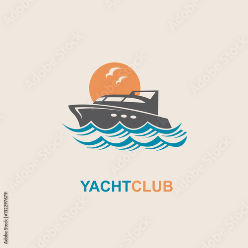 image of motorboat icon on waves