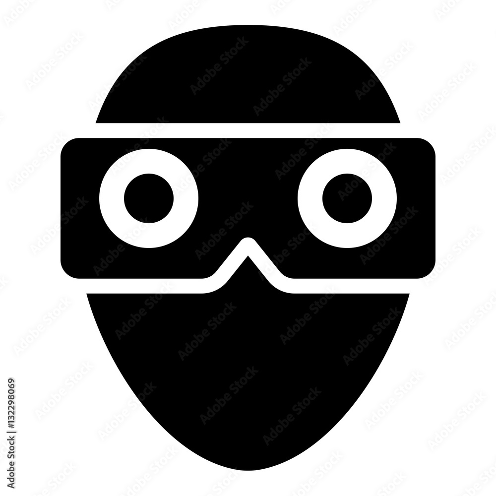 Virtual reality Headset illustration - glyph style icon - Filled black Virtual reality Headset illustration - glyph style icon - Filled black