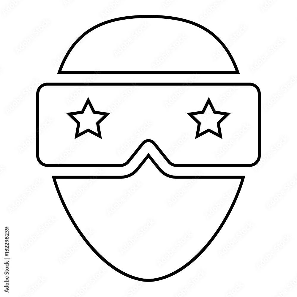 Virtual reality Headset stars illustration - glyph style icon - Outline black Virtual reality Headset stars illustration - glyph style icon - Outline black