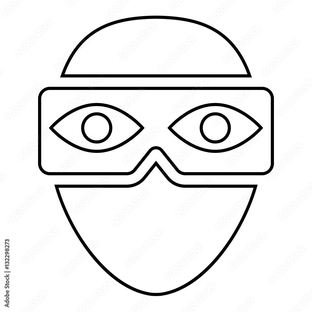 Virtual reality Eye illustration - glyph style icon - Outline black Virtual reality Eye illustration - glyph style icon - Outline black