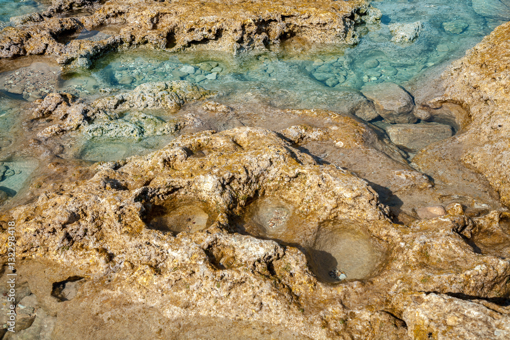 Rocky sea beach. Nature Cyprus