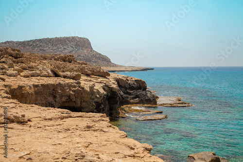 Rocky sea beach. Nature Cyprus