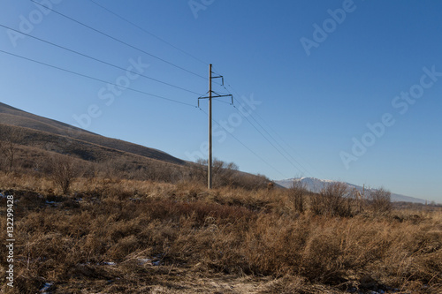 power line in the mountains