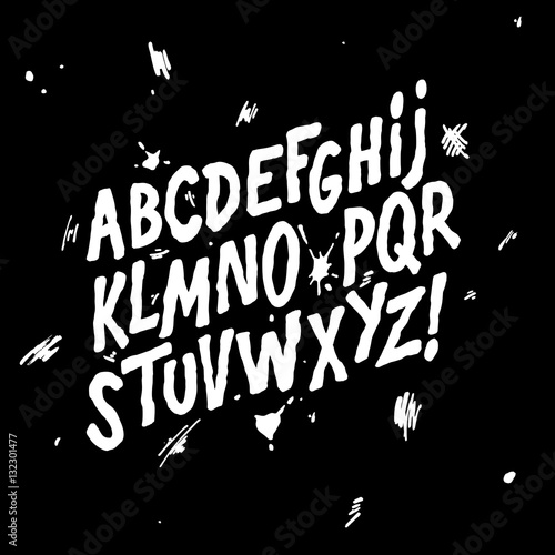Hand lettering sketch font. Vector alphabet