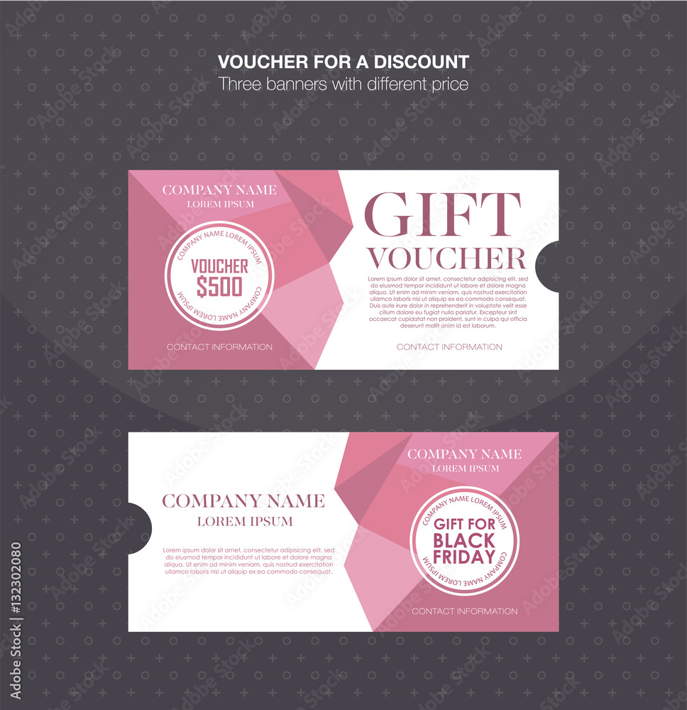 Fototapeta premium Gift voucher template. Discount card, cash coupon, gift certificate. Vector illustration.