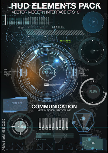 Infographic elements. futuristic user interface HUD UI UX. Abstract background with connecting dots and lines. Connection structure. Vector science background. Business abstract Vector illustration