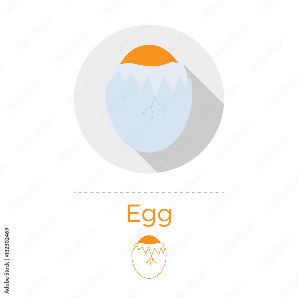 Cracked egg vector illustration