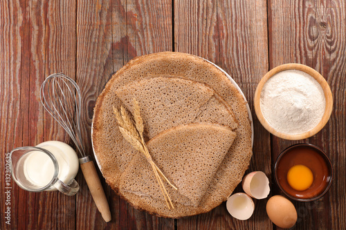 Photos buckwheat crepe with ingredients
