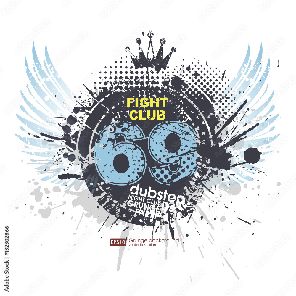 Grunge number print. Grunge print for t-shirt. Abstract dirt backgrounds texture. Grunge banner with an inky dribble strip with copy space. Abstract background for party