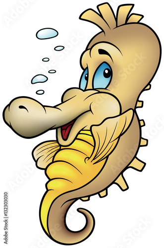 Yellow Sea Horse with Bubbl...