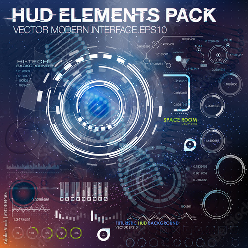 Science background with cells and DNA HUD.Life and biology, medicine scientific, bacteria, molecular research DNA. futuristic user interface. Futuristic HUD background.