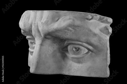Plaster fragment of the head and face of David
