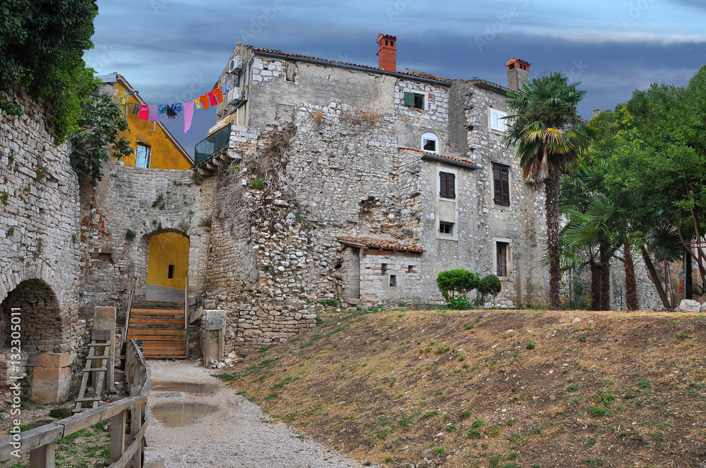 The ancient walled town of Porech. Croatia The ancient walled town of Porech. Croatia