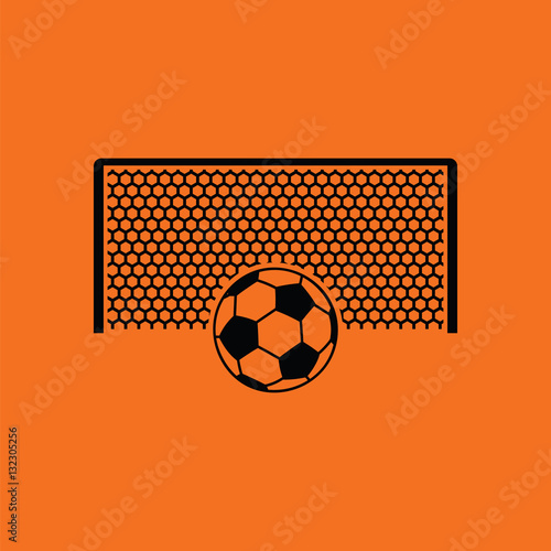 Soccer gate with ball on penalty point  icon