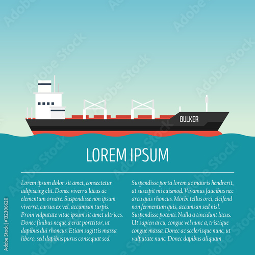 Vector seaway ocean delivery and shipping boat