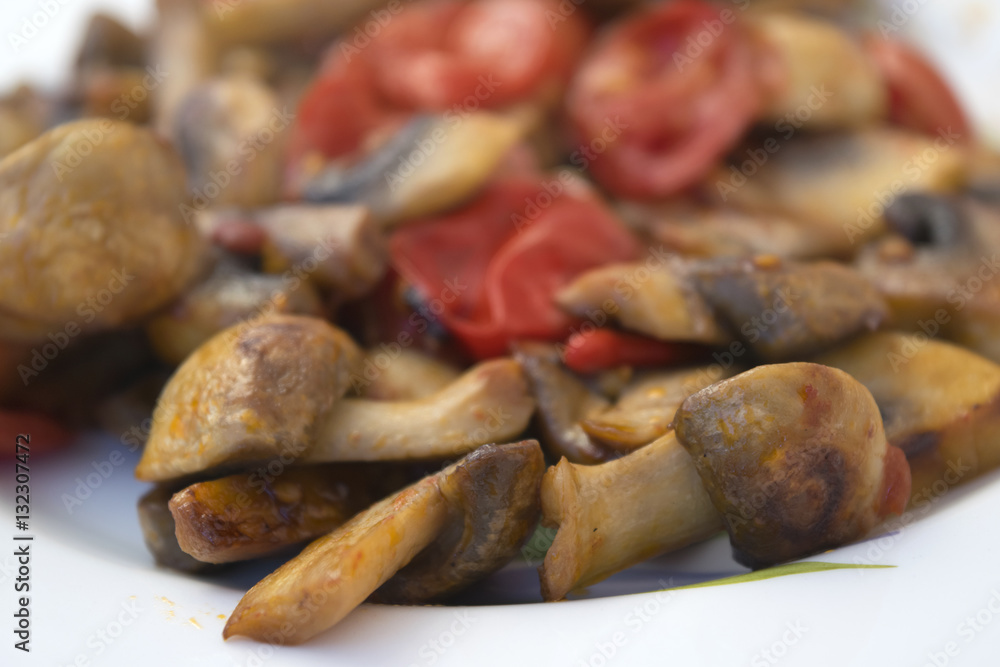 Aromatic stewed mushrooms with tomatoes Aromatic stewed mushrooms with tomatoes
