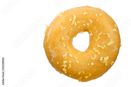 Donut with Lemon Zest, white background