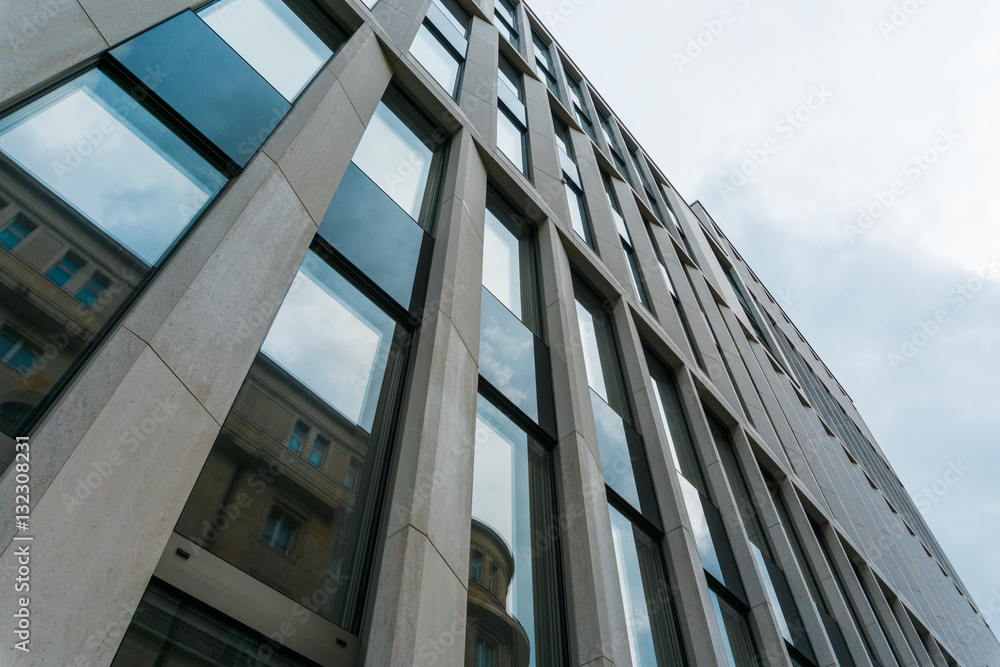 very low angle view of office facade very low angle view of office facade