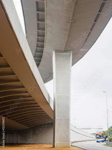 Perspective construction from under the bridge at Butterworth, Penang