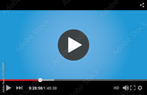 Video player for web. Vector illustration