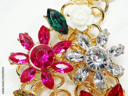 Vászonkép jewelry necklace with bright crystals brooch