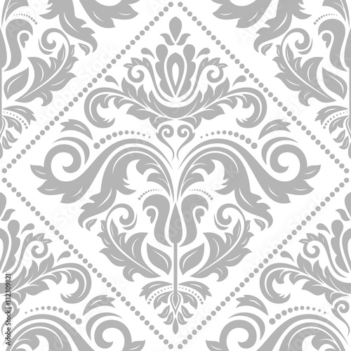 Oriental classic pattern. Seamless abstract background with repeating elements. Light silver pattern