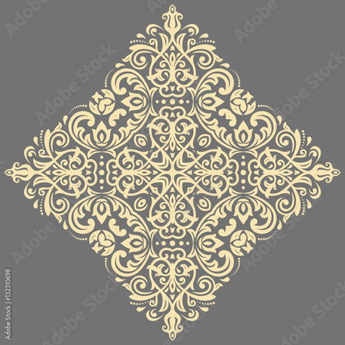 Elegant ornament in the style of barogue. Abstract traditional pattern with oriental elements. Gray and silver pattern