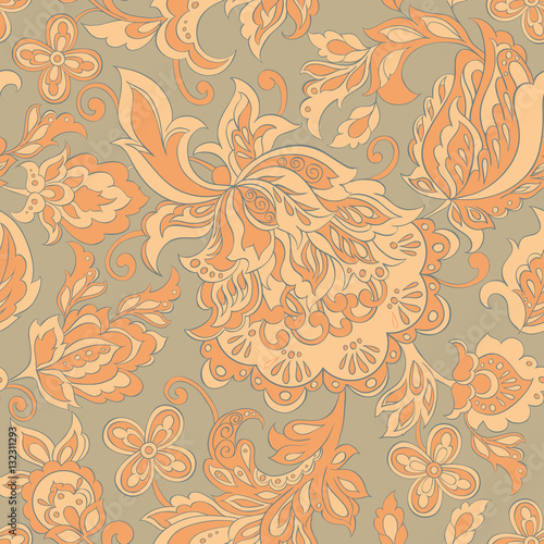 Vector vintage floral pattern. classic floral ornament. Floral texture for wallpapers  textile  fabric