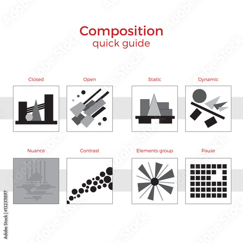 Composition quick guide vector illustration