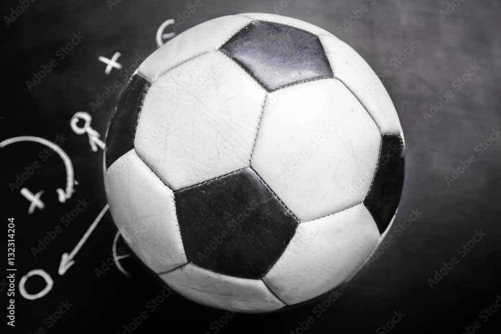 Fototapeta premium Soccer plan chalk board with formation tactic