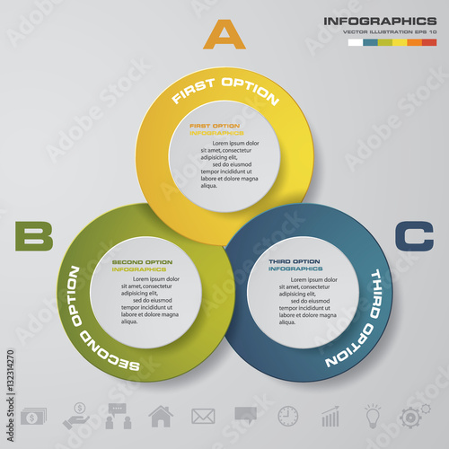 Abstract 3 steps infographis elements.Vector illustration.