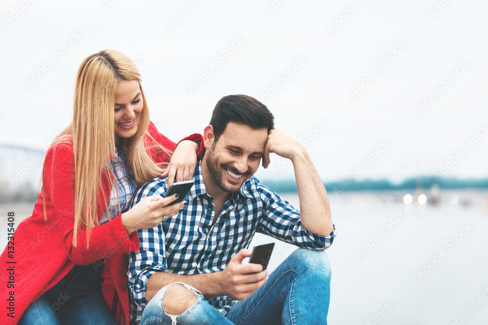 Fototapeta premium Couple enjoying outside