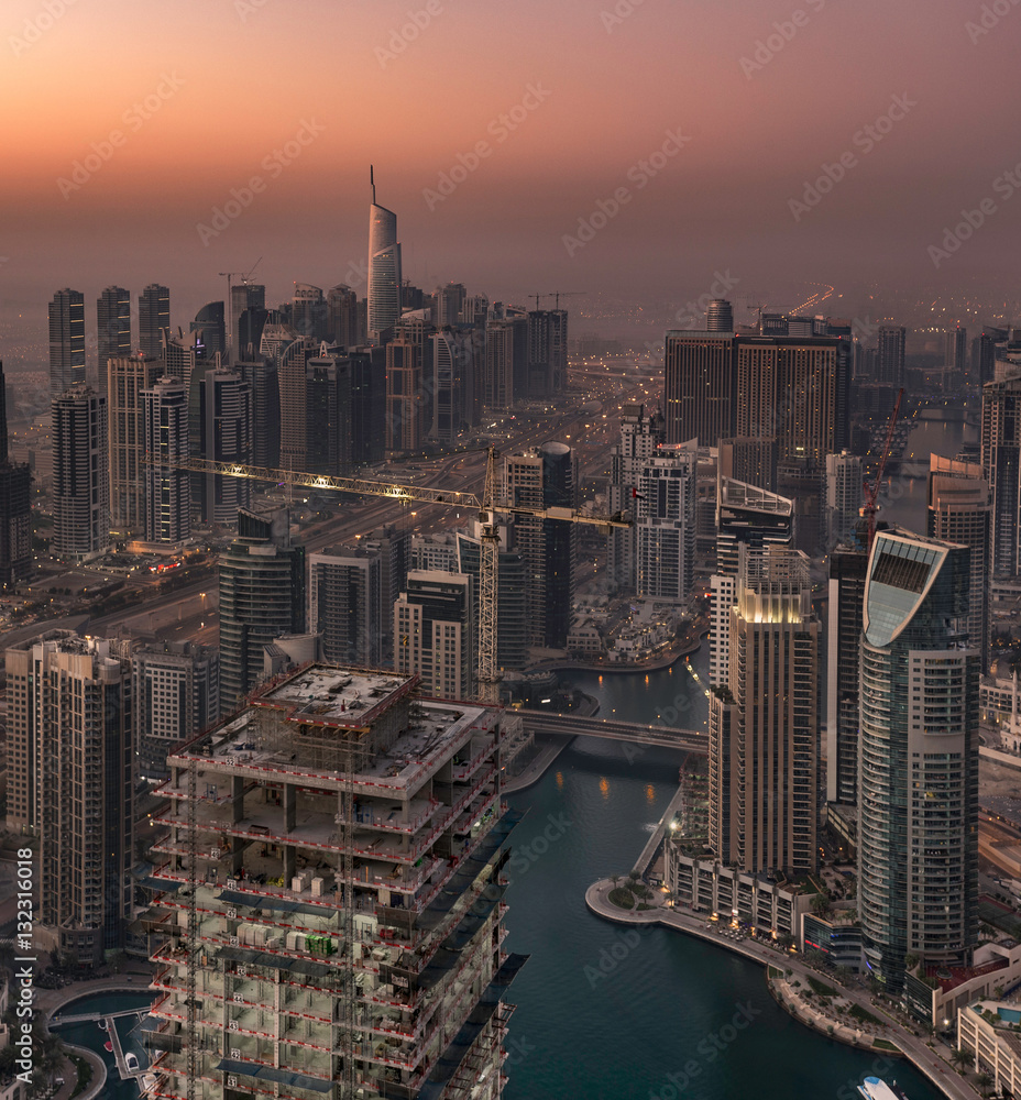 Dubai Marina Horizon in early morning
