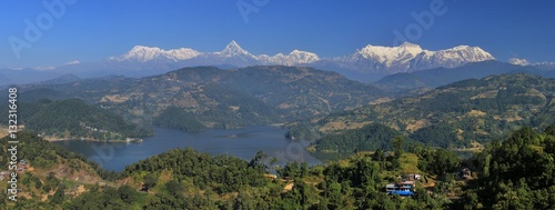 Lake Begnas Tal and Annapurna range photo