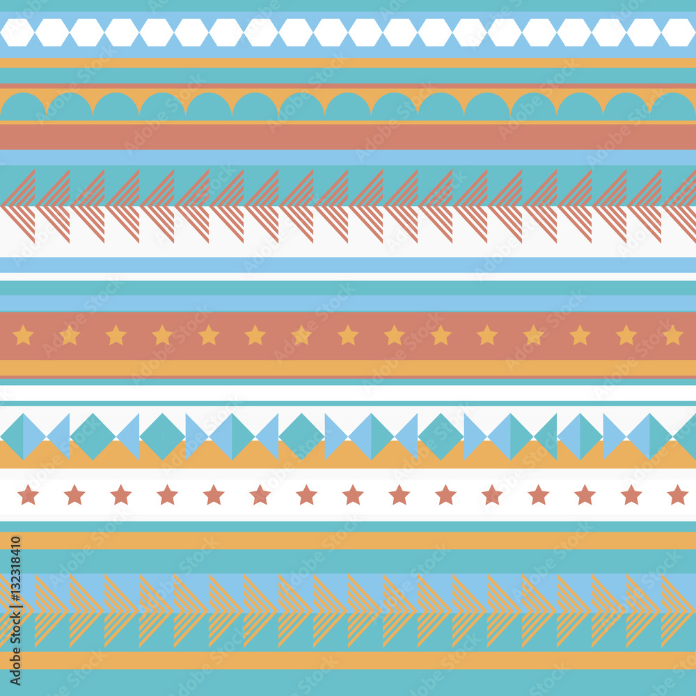 Fototapeta premium Ethnic abstract background. Tribal seamless vector pattern. Boho