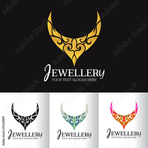 Jewellery necklace abstract logo vector art design