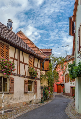 street in Ribeauville, Alsace, France © borisb17