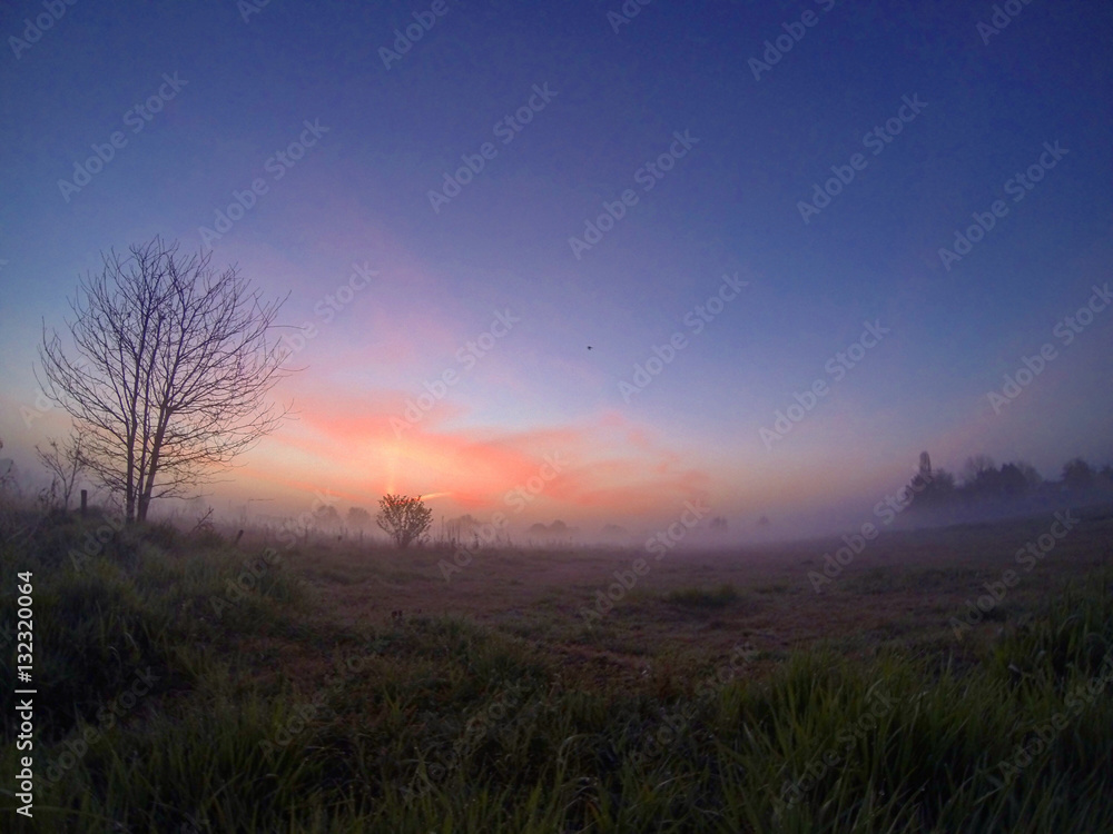 Dramatic countryside sunrise