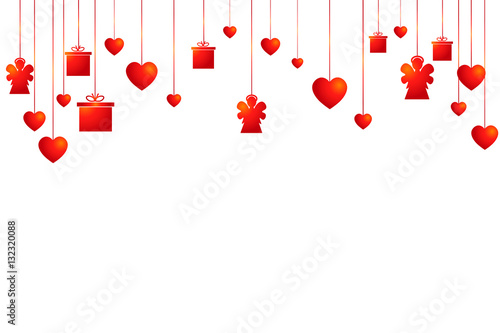 Colorful Background with Heart Confetti. Vector illustration EPS 10.