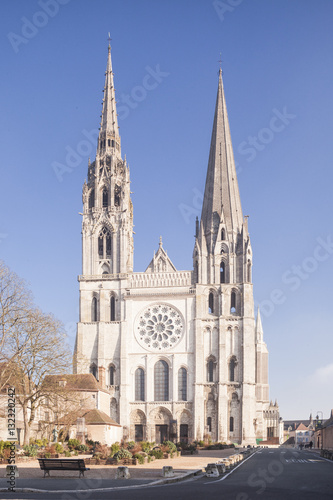 The gothic Chartres cathedral, Chartres, Eure et Loir, Centre, France photo