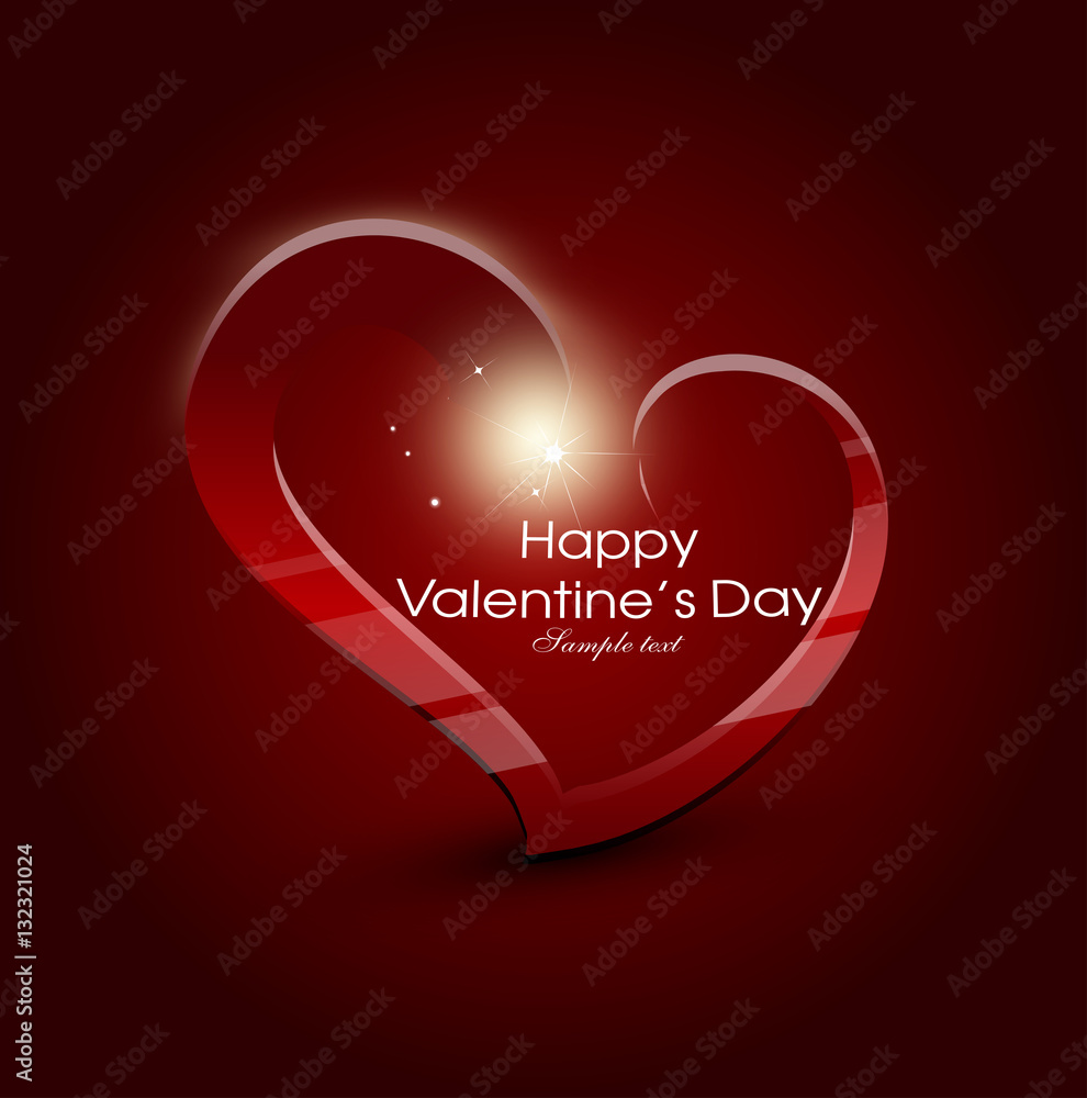Φωτογραφία card for valentine day with heart, love, bokeh