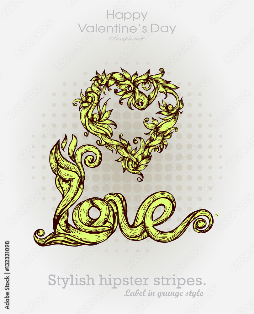 Grunge banner with an inky dribble strip with copy space. Abstract background for party. Valentain day