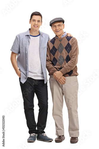 Young guy and a mature man posing together