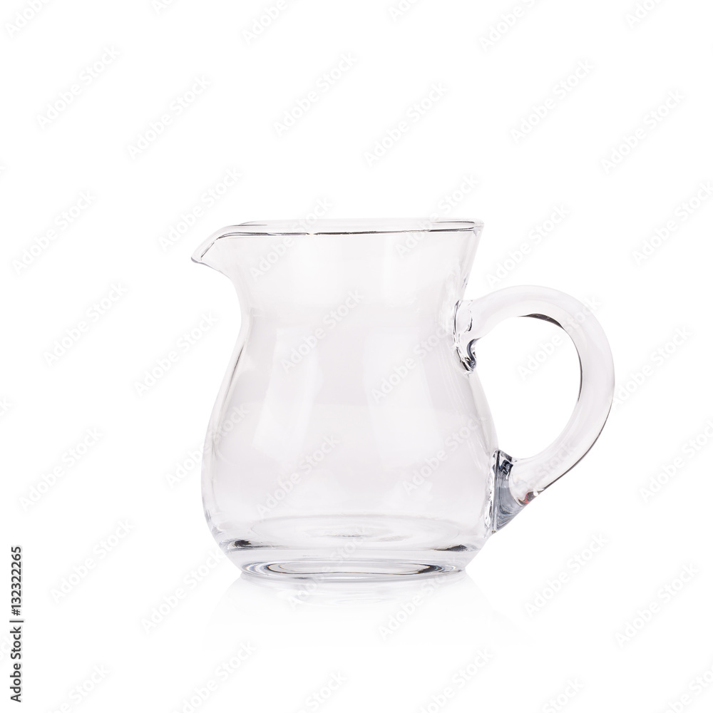 Glass jar isolated on white background.