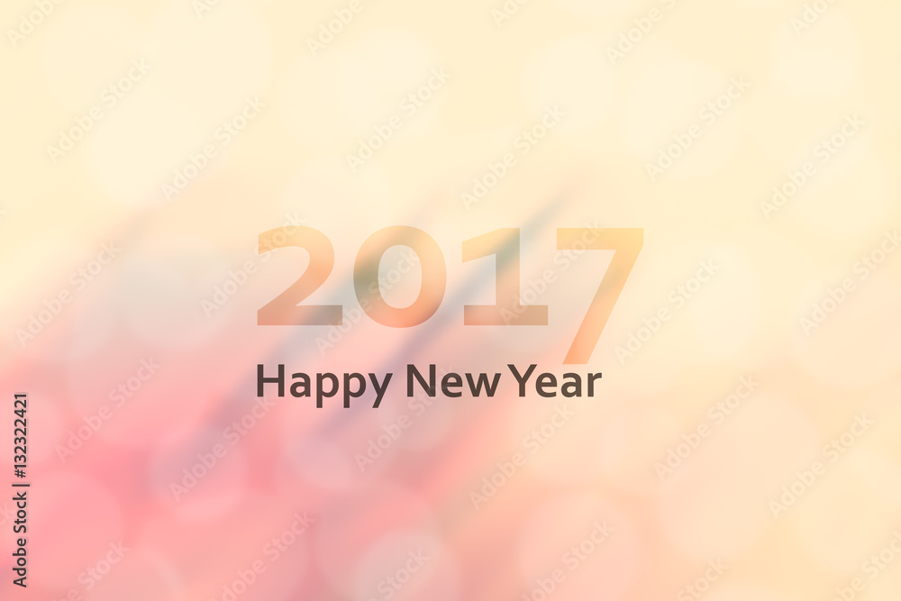 Happy new year 2017. Abstract background with motion blur and bo