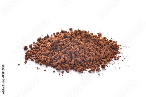 pile of coffee powder isolated on white background