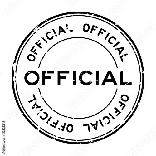 Grunge black official round rubber stamp for business