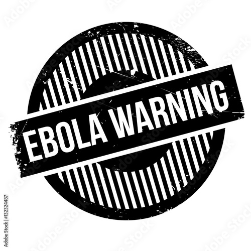 Ebola Warning rubber stamp. Grunge design with dust scratches. Effects can be easily removed for a clean, crisp look. Color is easily changed.