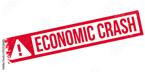 Economic Crash rubber stamp. Grunge design with dust scratches. Effects can be easily removed for a clean, crisp look. Color is easily changed.