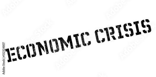 Economic Crisis rubber stamp. Grunge design with dust scratches. Effects can be easily removed for a clean, crisp look. Color is easily changed.